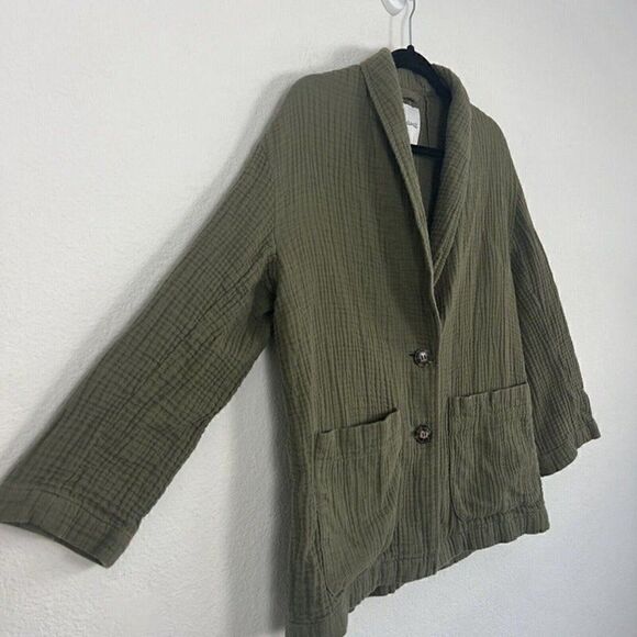 Madewell Olive Green Lightspun Dorset Slouchy Blazer Oversized Coat Size Medium - Picture 8 of 12